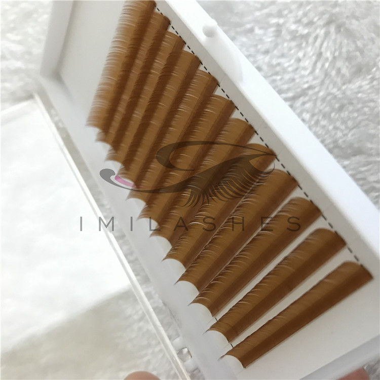 2019 New Type of Colored Flat Individual Eyelashes made of Pure Korean PBT 